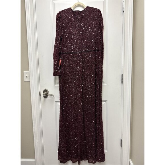 Mac Duggal Merlot Sequin Maxi Dress - Picture 7 of 11